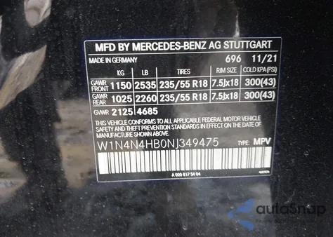2022 Mercedes-Benz Gla 250 4Matic z USA, uszkodzony, nr VIN W1N4N4HB0NJ349475